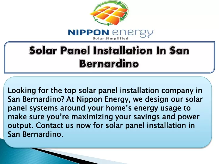 solar panel installation in san bernardino