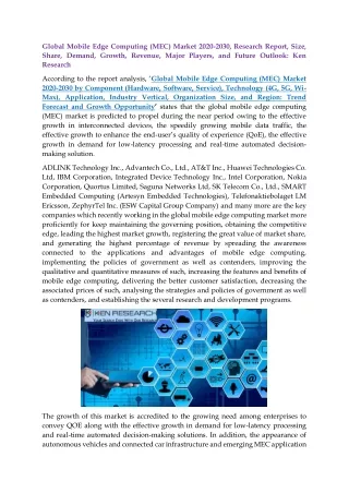 global mobile edge computing mec market 2020 2030