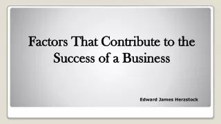 Factors That Contribute to the Success of a Business-Edward Herzstock