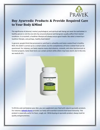 buy ayurvedic products provide required care