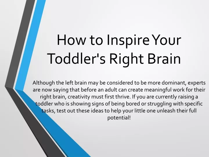 how to inspire your toddler s right brain