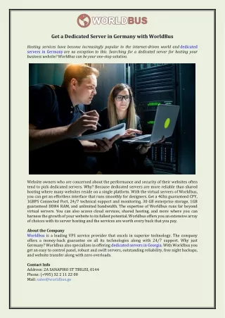 get a dedicated server in germany with worldbus