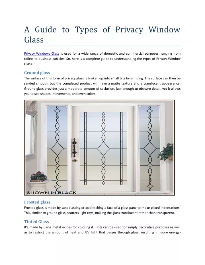 a guide to types of privacy window glass