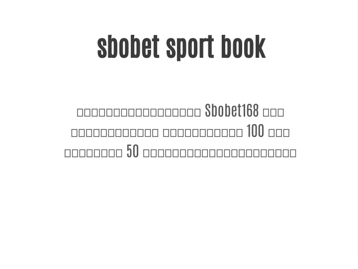 sbobet sport book