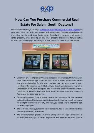 How Can You Purchase Commercial Real  Estate For Sale In South Daytona?