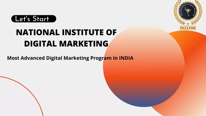 let s start national institute of digital