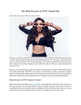 do elite escorts in nyc stand out