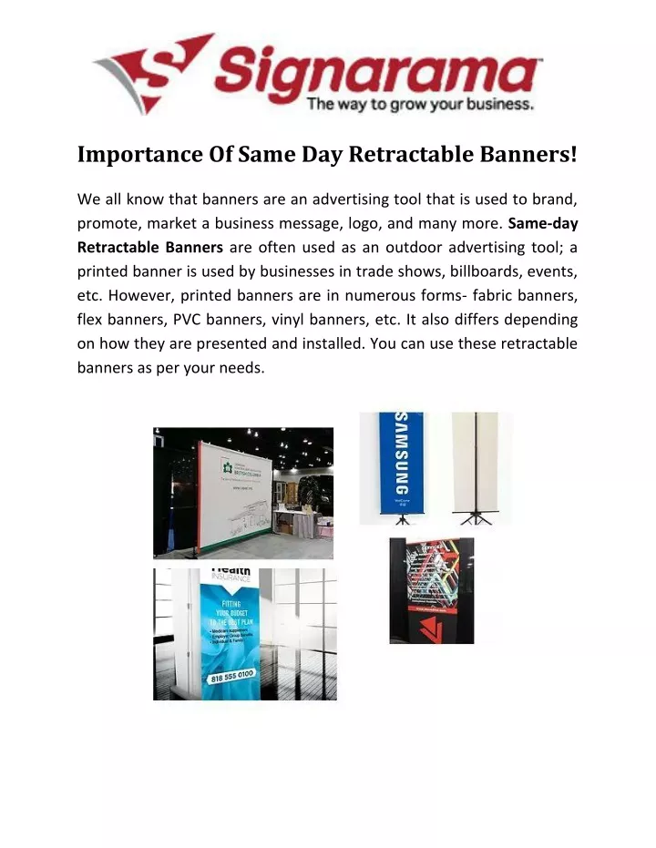 importance of same day retractable banners