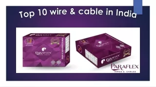 Top 10 Wire & Cable in India