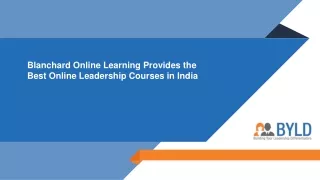 Blanchard Online Learning Provides the Best Online Leadership Courses in India