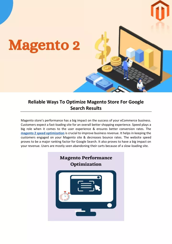 reliable ways to optimize magento store