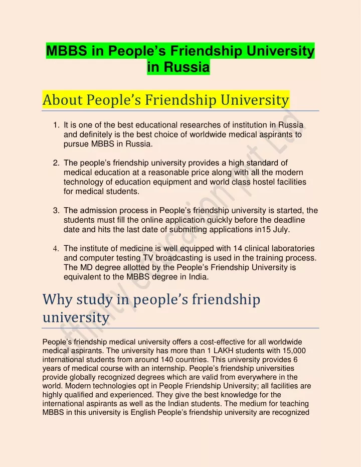 mbbs in people s friendship university in russia