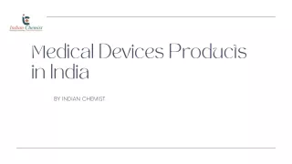 Indian Chemist Offers Medical Device Products India
