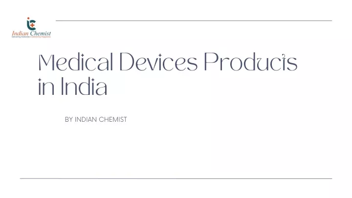 medical devices products in india