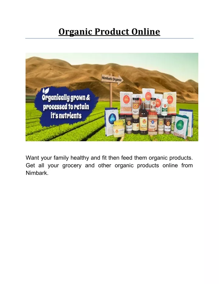 organic product online