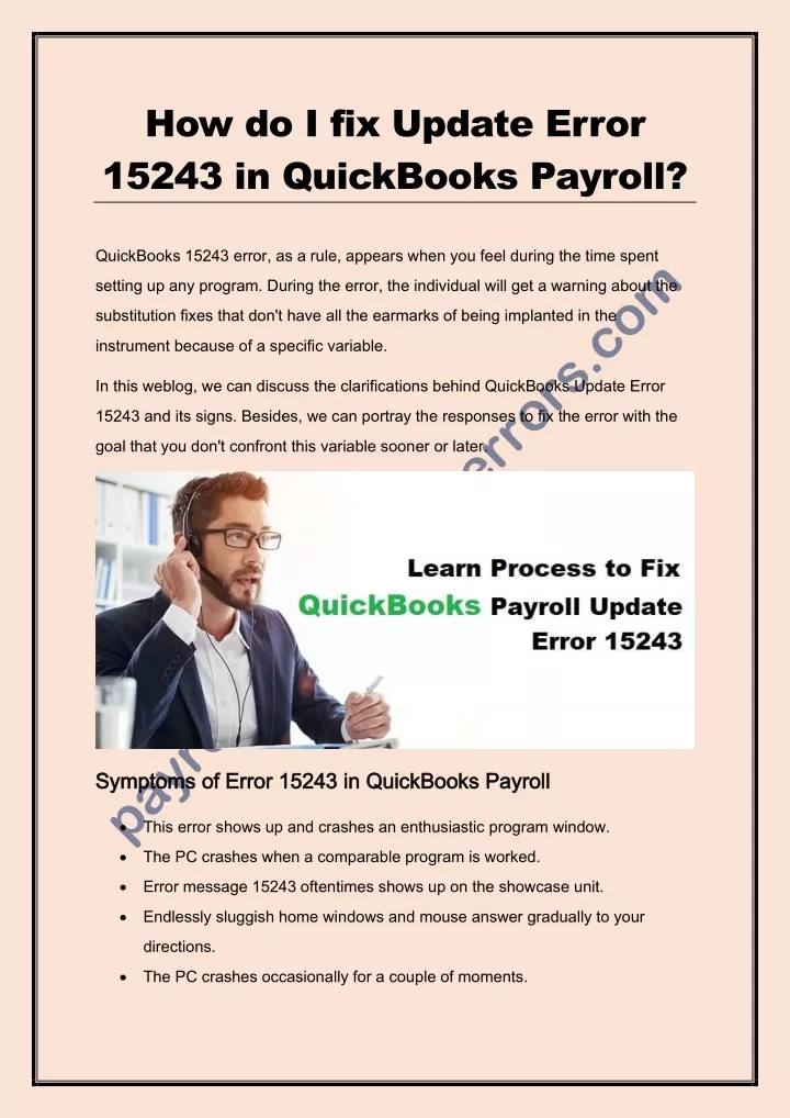 how do i fix update error 15243 in quickbooks