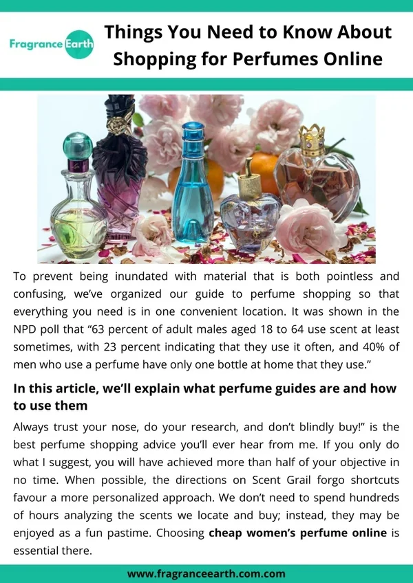 Things You Need to Know About Shopping for Perfumes Online