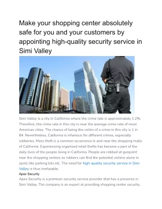 make your shopping center absolutely safe