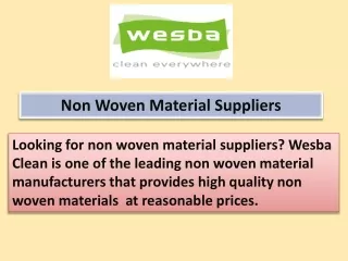 Non Woven Material Suppliers