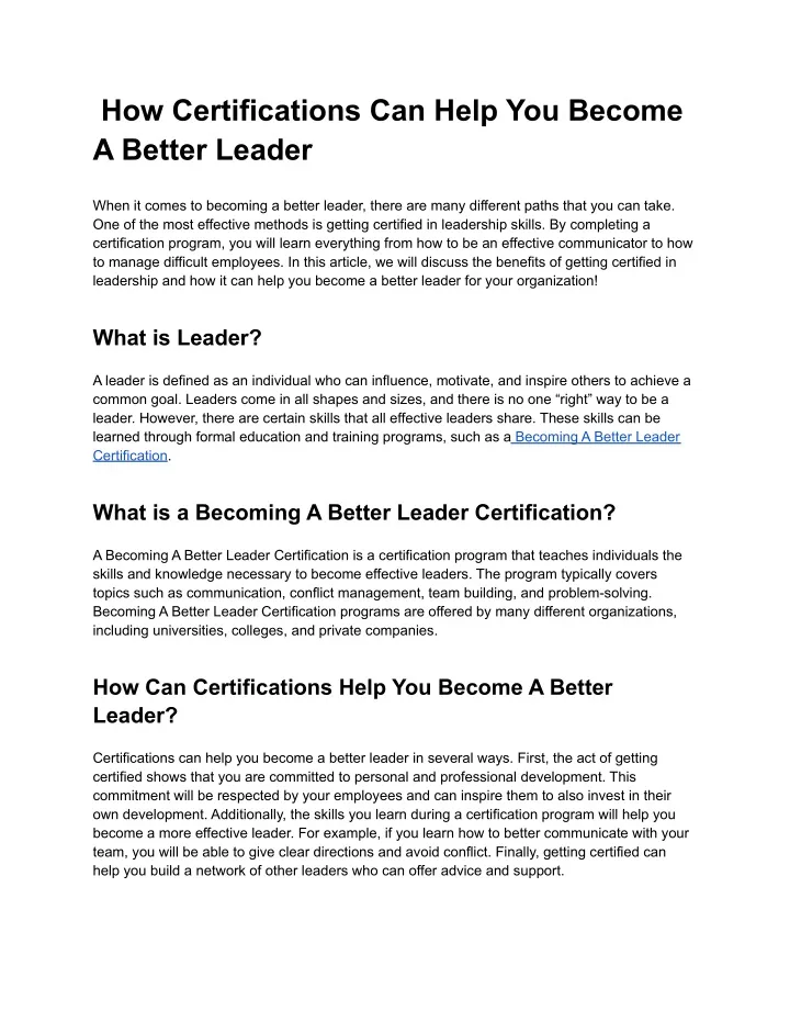 how certifications can help you become a better