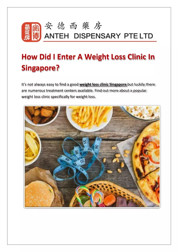 how did i enter a weight loss clinic in