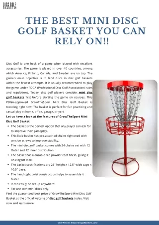 The Best Mini Disc Golf Basket You Can Rely On!!