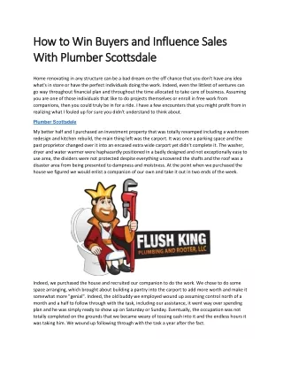 How to Win Buyers and Influence Sales With Plumber Scottsdale