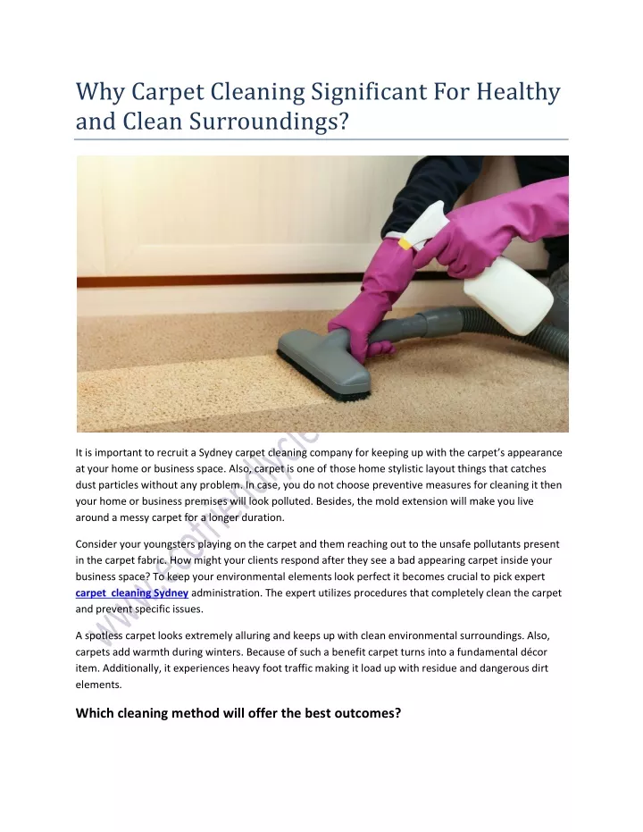 PPT - Why Carpet Cleaning Significant For Healthy and Clean ...