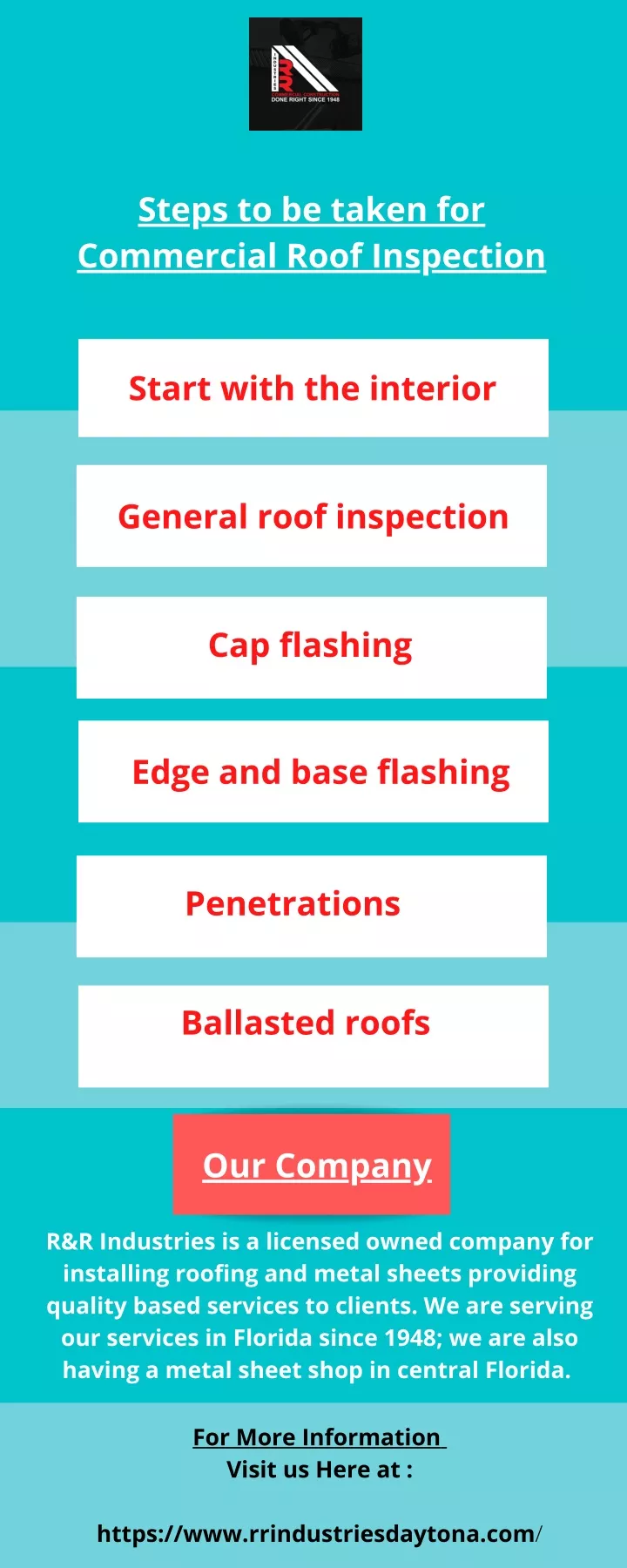 steps to be taken for commercial roof inspection