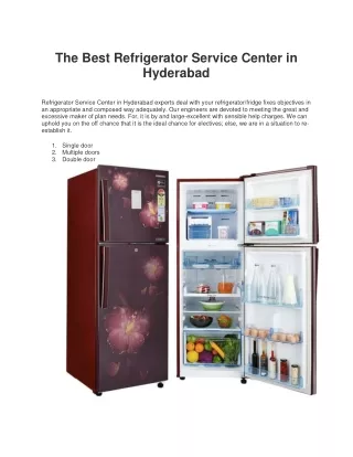 The Best Refrigerator Service Center in Hyderabad