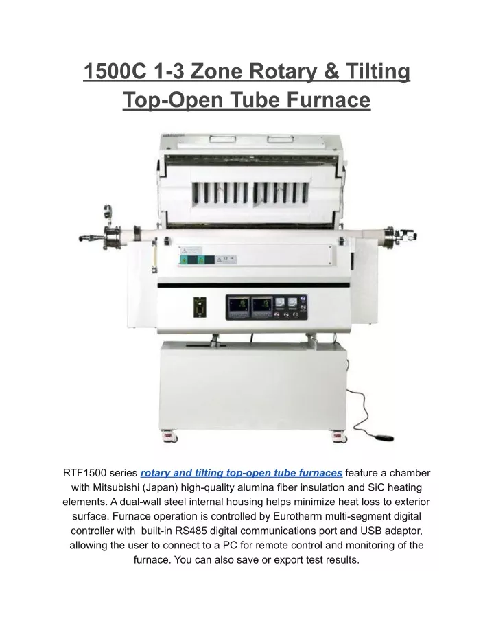 1500c 1 3 zone rotary tilting top open tube