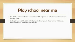 Play school near me