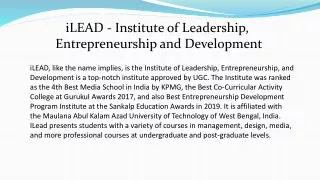 iLEAD - Institute of Leadership, Entrepreneurship and Development
