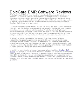 epiccare emr software reviews while epiccare