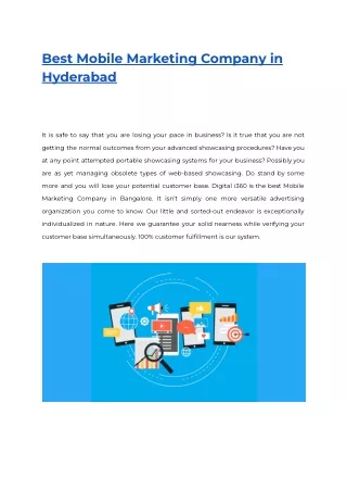 Best Mobile Marketing Company in Hyderabad