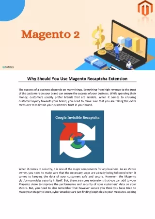 why should you use magento recaptcha extension