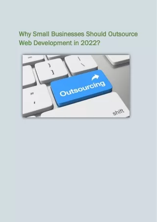 Why Small Business Should Outsource Web Development