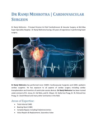 Dr Ramji Mehrotra | Cardiovascular Surgeon