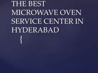 MICROWAVE OVEN SERVICE CENTER IN HYDERABAD