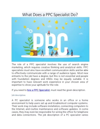 What Does a PPC Specialist Do