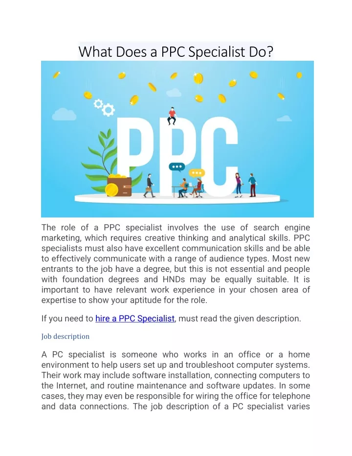 what does a ppc specialist do