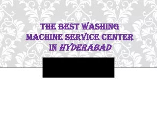 Washing Machine Service Center in Hyderabad