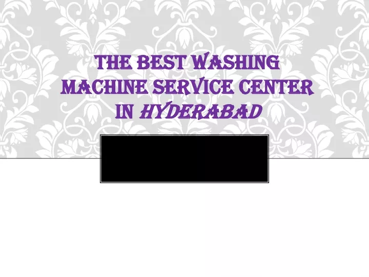 the best washing machine service center in hyderabad