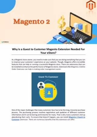 why is a guest to customer magento extension