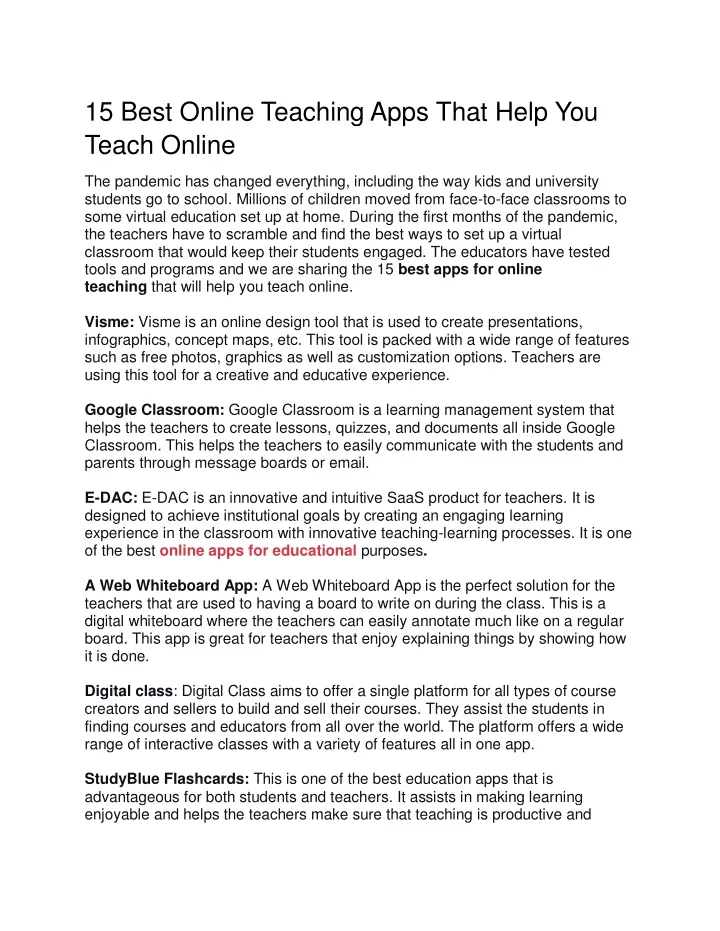 15 best online teaching apps that help you teach