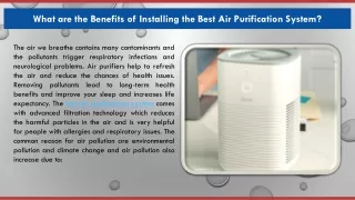 what are the benefits of installing the best