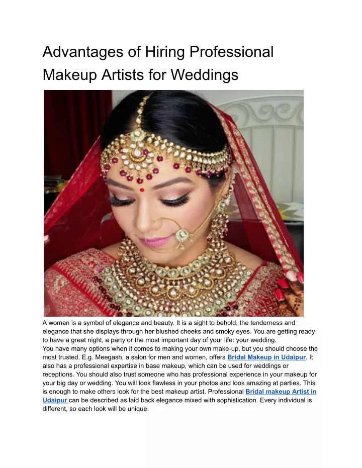 advantages of hiring professional makeup artists