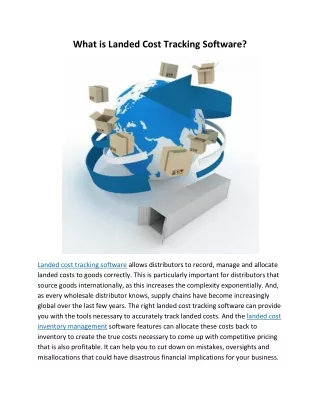 what is landed cost tracking software