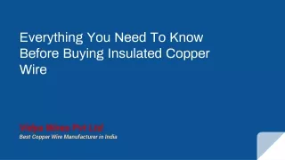Everything You Need To Know Before Buying Insulated Copper Wire