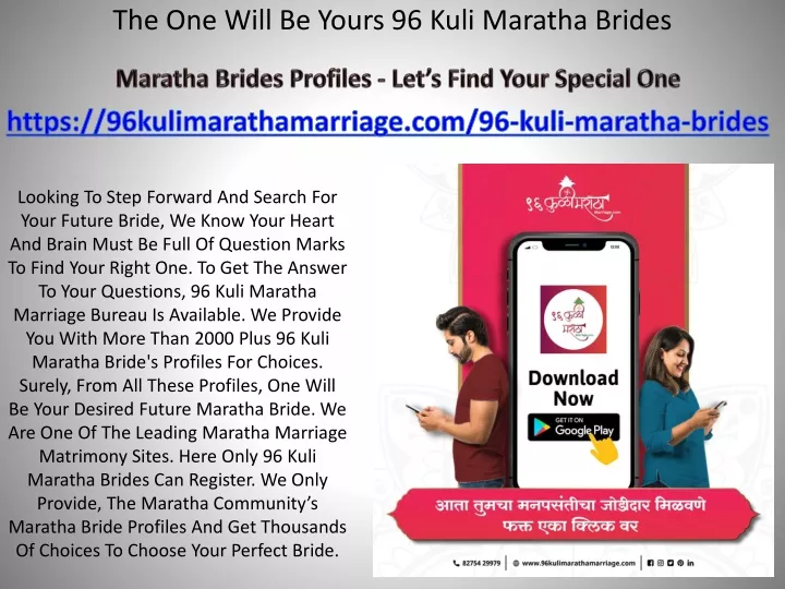 the one will be yours 96 kuli maratha brides